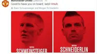 Manchester United datangkan Bastian Schweinsteiger dan Morgan Schneiderlin pada bursa transfer musim panas 2015 (twitter.com/ManUtd/media)