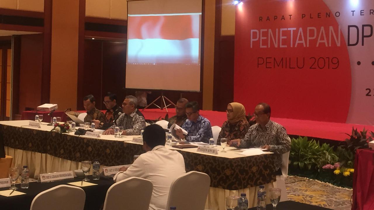 KPU menggelar rapat penetapan DPS dan DPSLN Pemilu 2019 di Hotel Borobudur, Jakarta