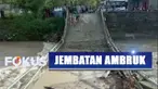 Bahkan sejumlah titik harus ditambah kayu supaya warga bisa menyeberang. Kondisi jembatan yang telah rusak membuat warga khawatir saat menyeberang.