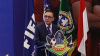 Ketua PSSI, Mochamad Iriawan, memberikan sambutan saat Kongres PSSI di Hotel Raffles, Jakarta, Sabtu (29/5/2021). (Foto: Bola.com/M Iqbal Ichsan)