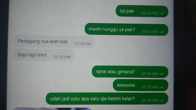 Chat Driver Ojol Saat Lama Antri Makanan, Bikin Ngakak. (Sumber: Twitter/txtdariolshop)