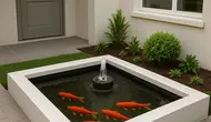 Model Kolam Ikan dan Taman Minimalis di Lahan Sempit/AI