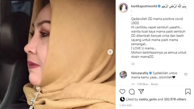 Ibunda Kartika Putri Positif Covid-19