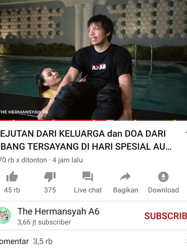 Aurel Hermansyah. (Foto: YouTube The Hermansyah A6)