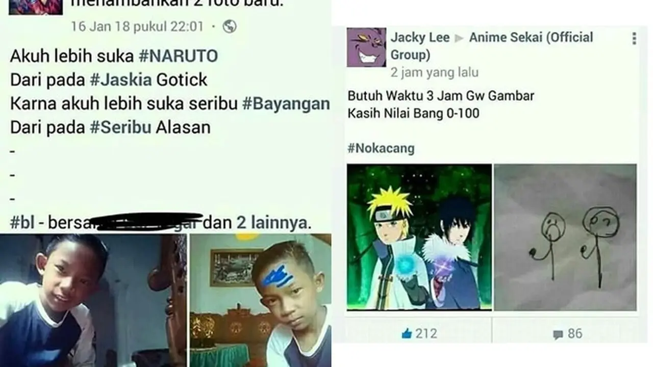 6 Status Facebook Lucu Bahas Naruto Ini Bikin Ketawa Geli