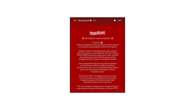 Cek fakta pesan berantai Silverqueen bagi hadiah Hari Kemerdekaan