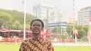 Bayu Skak berkesempatan menghadiri upacara Kemerdekaan Indonesia ke 73 di Istana Negara dengan menggunakan baju batik. (Liputan6.com/IG/@moektito)