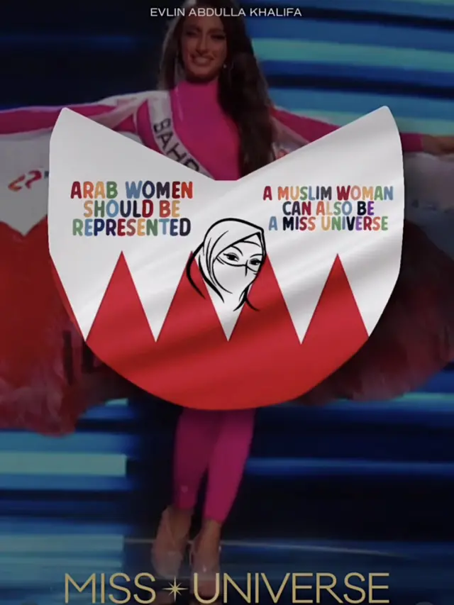 Miss Bahrain di Miss Universe Tidak Kenakan Bikini, credit: @missuniversebahrain