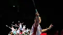 Beberapa kali Putri Kusuma Wardani sempat menyulitkan Akane Yamaguchi. (Liputan6.com/Herman Zakharia)