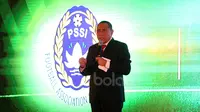 Ketua Umum PSSI, Edy Rahmayadi saat peluncuran Liga 1 Indonesia di Senayan, Jakarta, Senin (10.4/2017). Liga 1 Indonesia akan bergulir pada tanggal 15 April 2017. (Bola.com/Nicklas Hanoatubun)