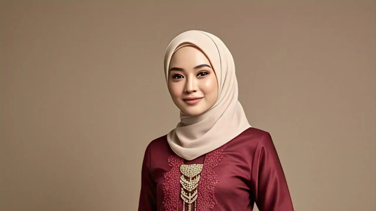 Model Kebaya Hijab Burgundy yang Elegan dan Kekinian