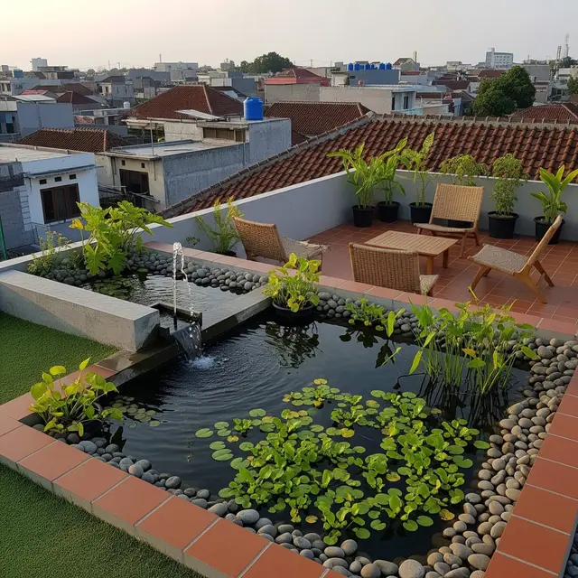 Desain Rooftop di Rumah Kecil Padat Penduduk Tapi Tetap Estetik