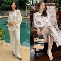 Lihat di sini beberapa gaya artis tanpa gamis di Hari Lebaran.