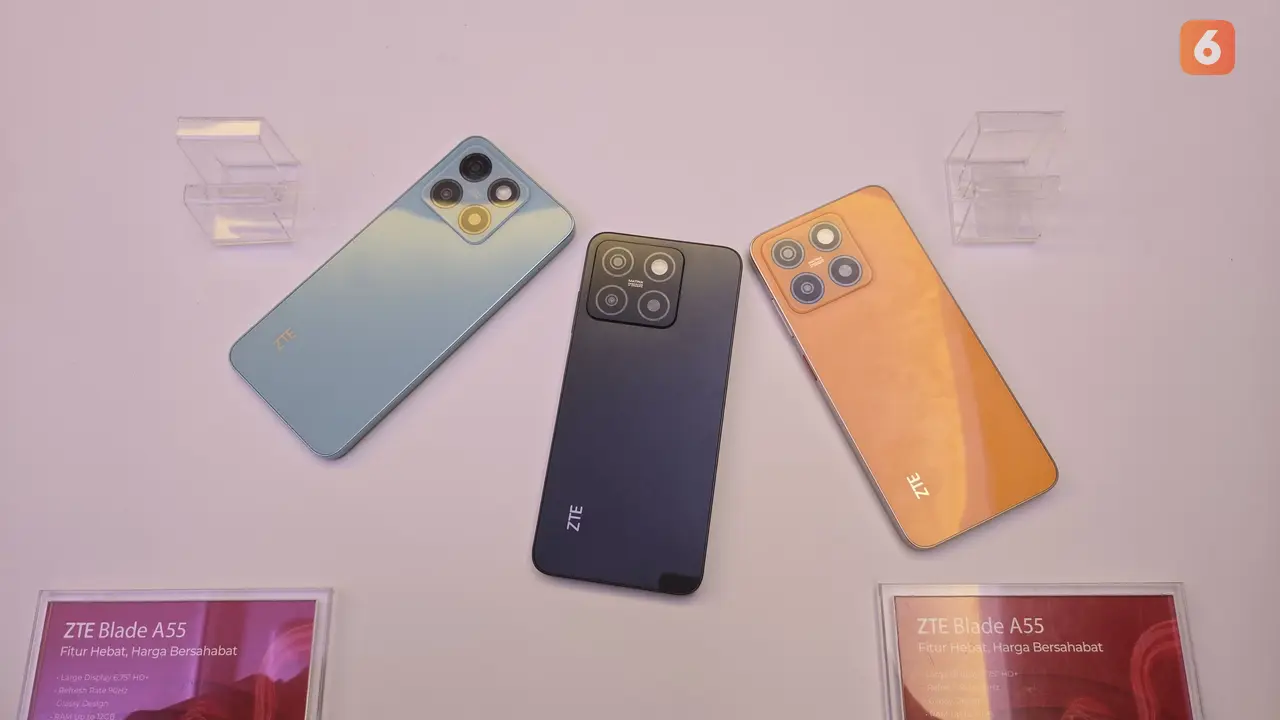 Penampakan ZTE Blade A55, HP Android Rp 1 jutaan yang mengunggulkan performa, desain, dan kamera (Liputan6.com/Agustin Setyo Wardani).