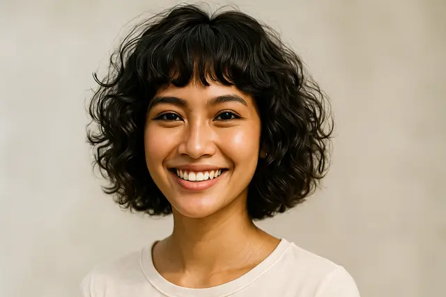 8. Curly Shoulder Bob (Shag Bob)