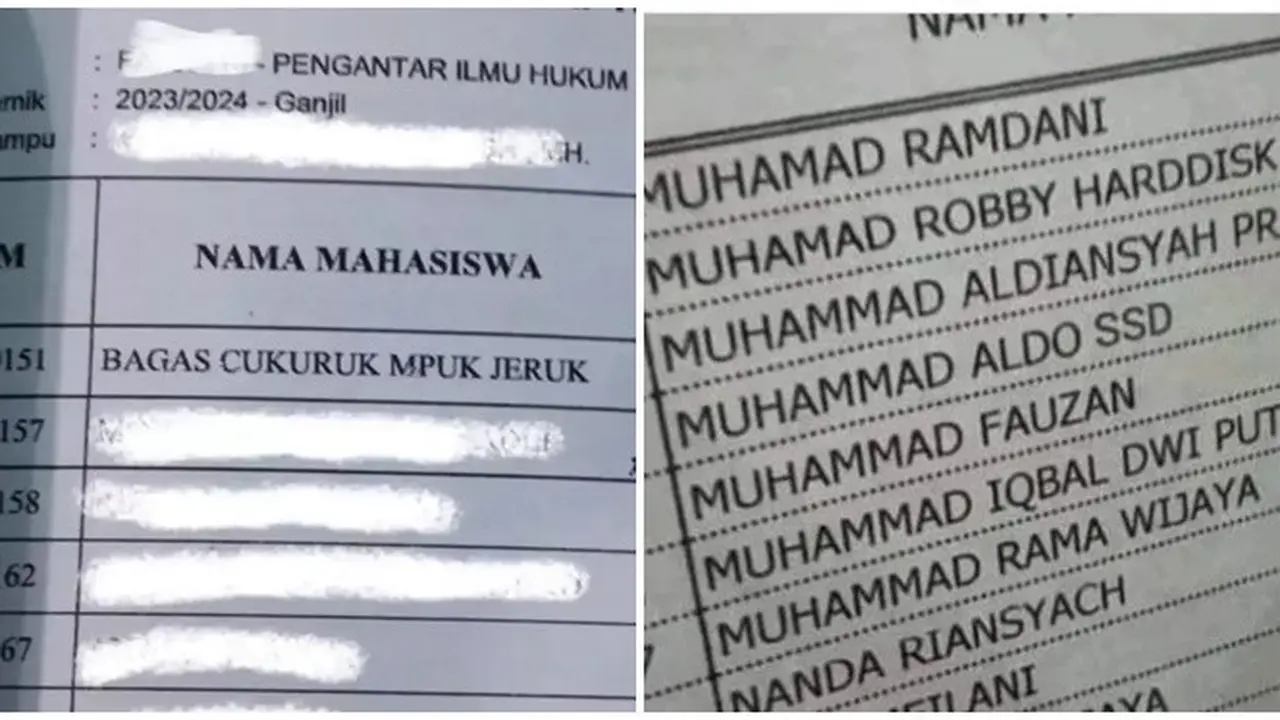 6 Nama Siswa Tertulis di Daftar Hadir Ini Unik, Bikin Guru Salah Fokus