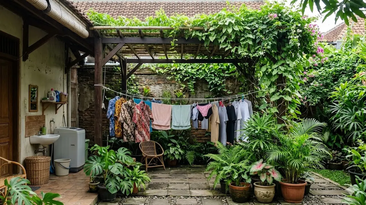 12 Desain Tempat Jemur yang Tetap Adem Saat Cuaca Terik, Cepat Kering Anti Apek