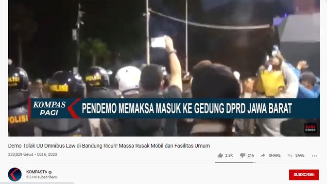 klaim aksi menolak UU Omnibus Law di Bandung sepi dari pemberitaan media