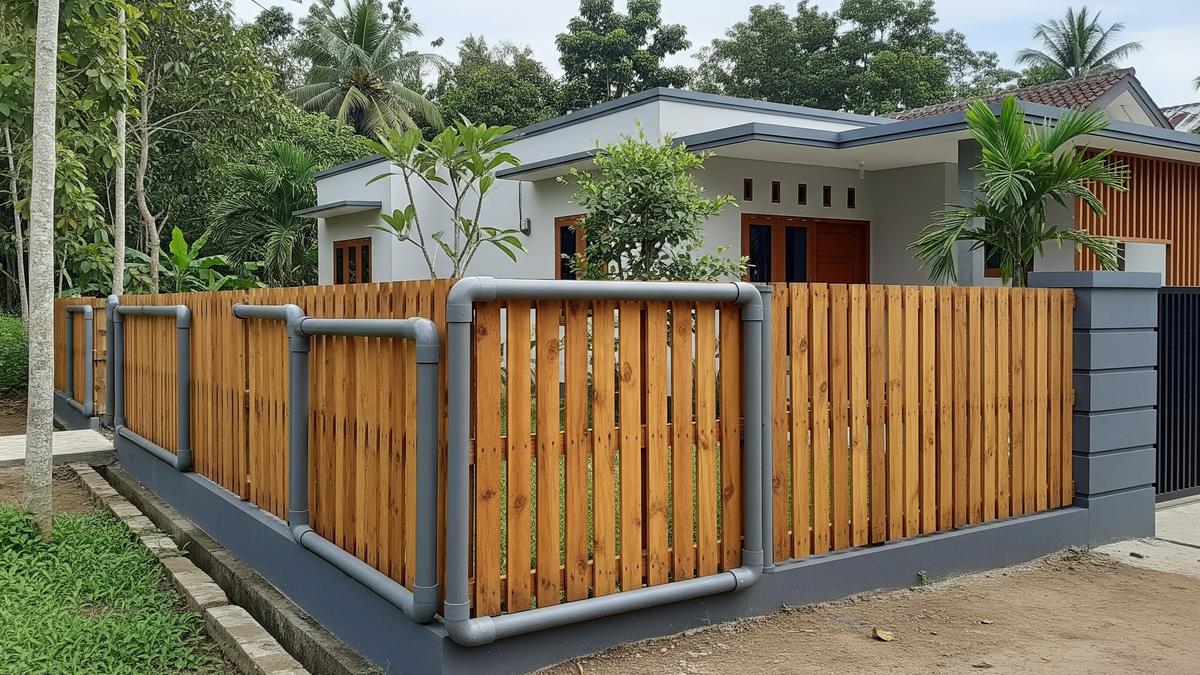 9 Model Pagar Rumah Kombinasi Pipa PVC dan Kayu, Estetik dan Ekonomis