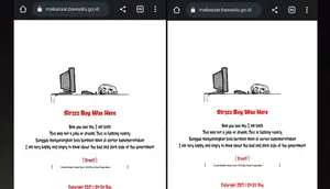 Website Bawaslu Makassar diretas (Liputan6.com/Fauzan)