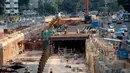 Suasana aktivitas pembangunan jalur bawah tanah (terowongan) MRT di Jakarta, Kamis (7/5/2015). Menurut Project Manager Elevated Construction Heru Nugroho proses pengerjaan MRT secara keseluruhan sudah mencapai 15 persen. (Liputan6.com/Faizal Fanani)