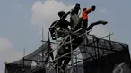 Patung Diponegoro mulai dibersihkan melalui Balai Konservasi Pemprov DKI Jakarta, Senin (22/09/2014) (Liputan6.com/Faizal Fanani)