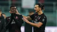 Zlatan Ibrahimovic (kanan) dan Rafael Leao (kiri). (Dok. Twitter/AC Milan)