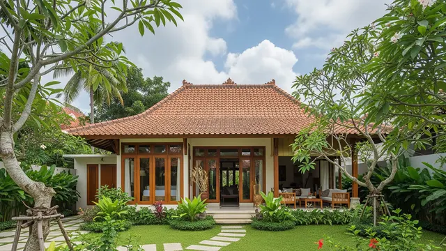 Desain Rumah Ukuran 200 Meter di Lokasi Pinggir Kota 1 Lantai Tema Tropis