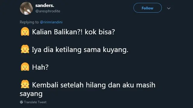 Deretan Twit Kocak 'Kenapa Putus' ala Warganet, Ujungnya Bikin Baper