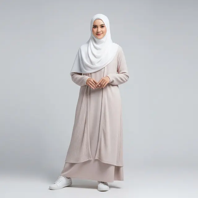 Gamis Cardigan Bahan Crinkle Airflow untuk Kenyamanan