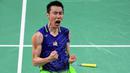 Lee Chong Wei pernah menyatakan bahwa dunia bulutangkis butuh waktu 20 hingga 30 tahun untuk bisa mencetak Famous Boys (F4) tunggal putra bulutangkis yang melegenda. (AFP/Emmanuel Dunand)