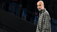 Manajer Manchester City asal Spanyol, Pep Guardiola, bereaksi selama pertandingan leg kedua babak 16 besar Liga Champions UEFA antara Manchester City dan Real Madrid di Stadion Etihad di Manchester, barat laut Inggris, pada 18 Maret 2026.
(Paul ELLIS/AFP)