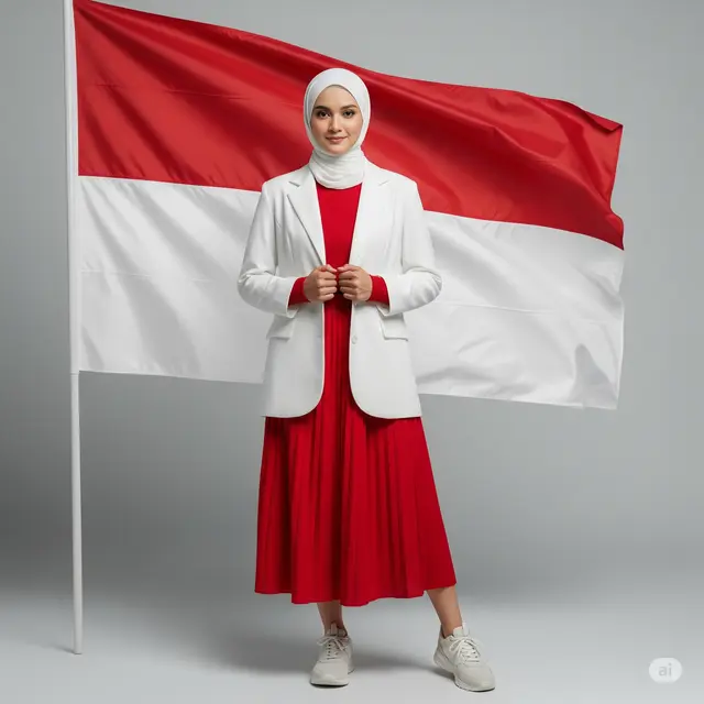 Outfit Lomba 17 Agustus untuk Muslimah.