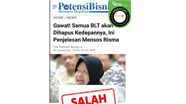 Cek Fakta BLT bakal dihapus Mensos