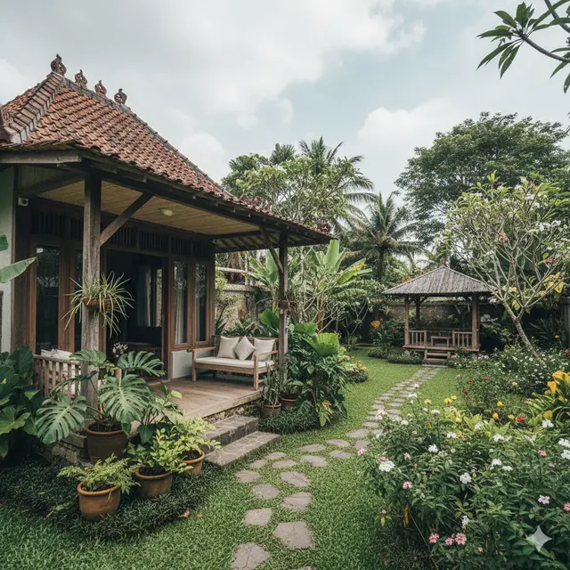 Model Rumah Kecil dengan Taman Belakang Luas
