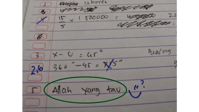 6 Jawaban Murid Saat Garap Tugas PR Ini Nyeleneh, Guru Senyum Lebar
