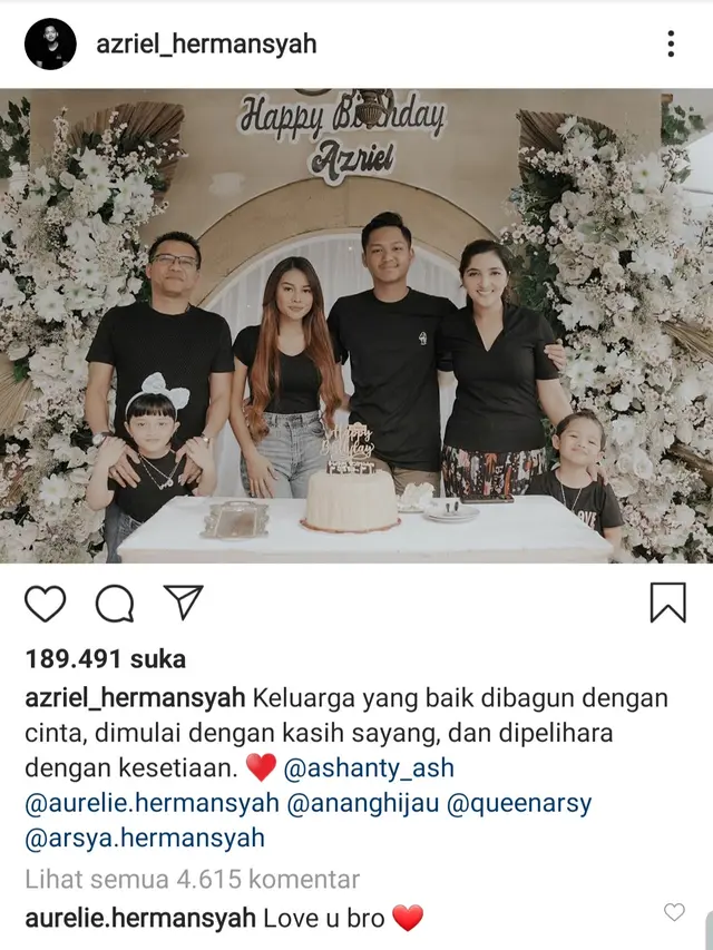 Unggahan Azriel Hermansyah. (Foto: Instagram @azriel_hermansyah)