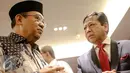 Suasana pertemuan antara BPK dengan DPR di Ruang Pimpinan DPR, Jakarta, Senin (13/7/2015). Dalam kesempatan itu BPK menyerahkan hasil audit kesiapan Pilkada serentak kepada DPR. (Liputan6.com/Faizal Fanani)