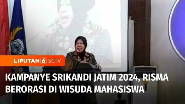 VIDEO: Kampanye Tiga Srikandi Jatim, Risma Orasi Kebangsaan di Universitas PGRI Adi Buana Surabaya