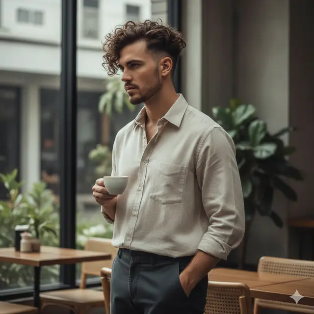 Model Rambut Pria Burst Fade Panjang