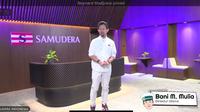 Direktur Utama Samudera Indonesia Tbk (SMDR) Bani M. Mulia, dalam konferensi pers Laporan Kinerja Tahun Buku 2025, secara virtual, Senin (30/3/2026). (Liputan6.com/Tira)