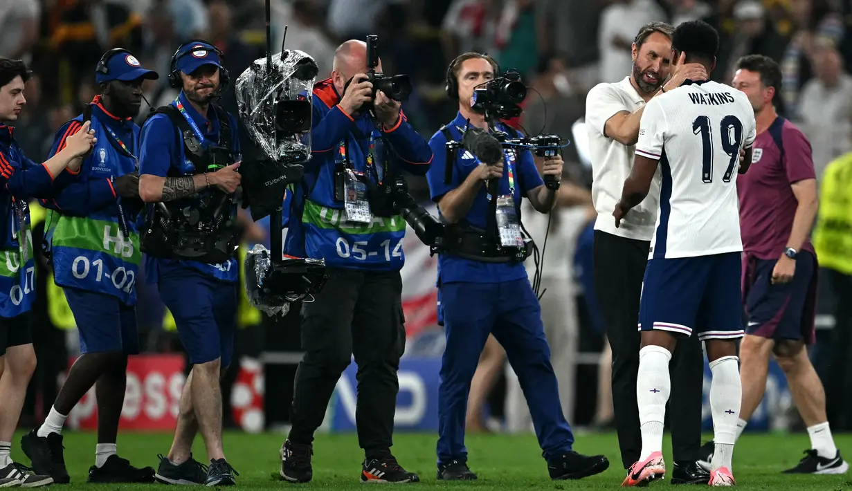 The Three Lions melaju ke final usai mengalahkan Belanda 2-1 di Signal Iduna Park, Kamis (11/7/2024). (AFP/Ozan Koze)