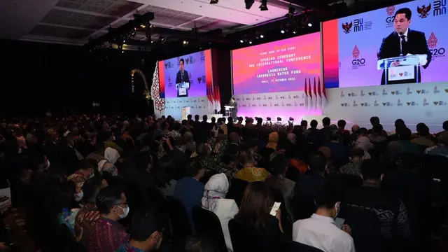 Menteri BUMN Erick Thohir pada  acara SOE International Conference di Bali, Senin (17/10/2022).