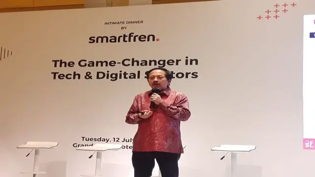 Presiden Direktur Smartfren (FREN) Merza Fachys, dalam acara Intimate Dinner by Smartfren (Foto: Liputan6.com/Elga Nurmutia)