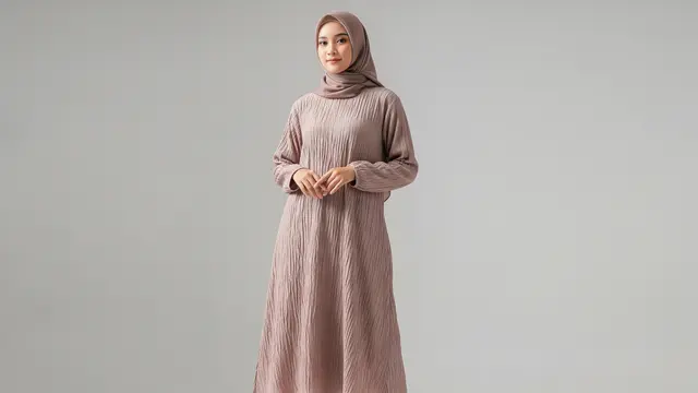 Gamis Tunik Berbahan Crinkle