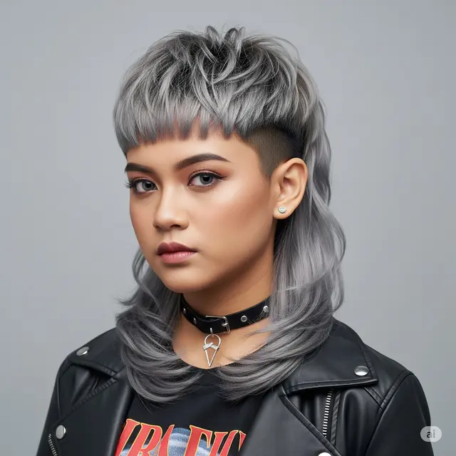 Inspirasi Rambut Pendek Highlight Abu-Abu. Foto: Gemini
