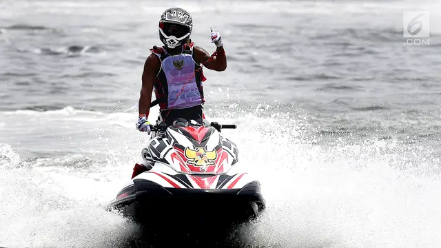 Atlet Jetski Indonesia Aqsa Sutan Aswar sukses Finis Pertama Pada Pertandingan Moto 1