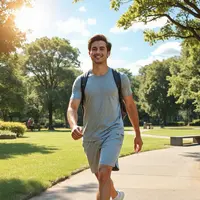 Gabungkan latihan aerobik, seperti berjalan kaki, dengan latihan kekuatan untuk meraih hasil optimal dalam menurunkan kolesterol kamu. (Ilustrasi oleh AI)