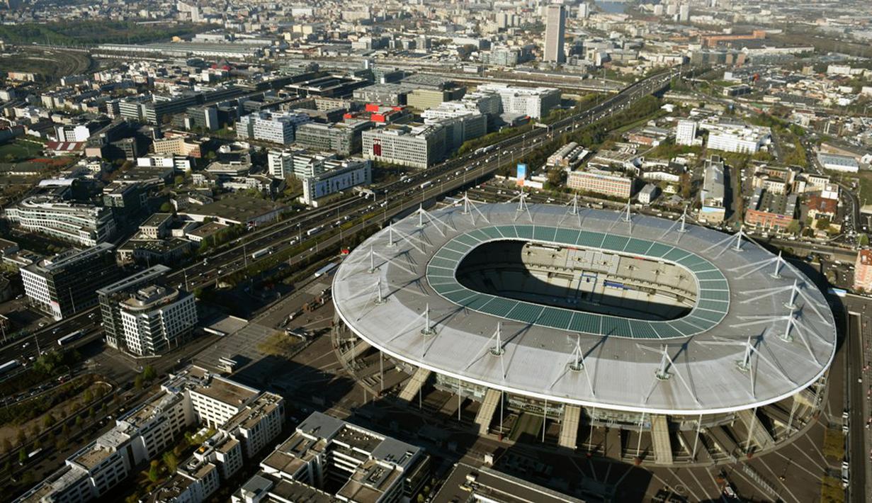 Stade de France dibangun tahun 1998 dan menjadi tempat final Piala Dunia 1998 dan final Piala Dunia Rugby 2007. (AFP/EUROLUFTBILD/Robert Grahn)