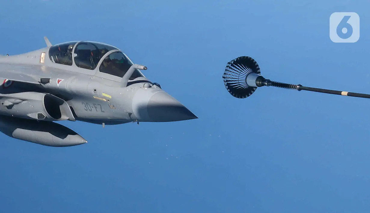 Di Indonesia, TNI AU dan Angkatan Udara Perancis akan bertukar pengetahuan dan pengalaman yang mencakup kegiatan Subject Matter Matter Expert Exchange (SMEE), Air to Air Refueling, serta kegiatan lain dalam misi Pegase 2024. (Liputan6.com/Herman Zakharia)